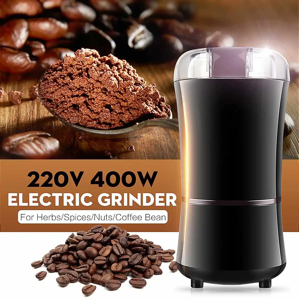 Powerful 220V 400W Electric Coffee Grinder Machine Bean Blenders For Home Kitchen Office Home Use Coffee Maker/Spices /Nut /Seed
Powerful 220V 400W Electric Coffee Grinder Machine Bean Blenders For Home Kitchen Office Home Use Coffee Maker/Spices /Nut /Seed
