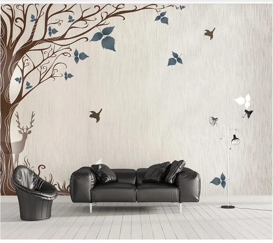 

xuesu Custom 8d photo wallpaper 3d mural forest tree modern minimalist background wall wall covering