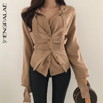 SHENGPALAE 2020 Fashion Spring V Neck Button Casual Loose Knit Cardigan Single-breasted Receive Waist Women Long Sleeve ZA2663
SHENGPALAE 2020 Fashion Spring V Neck Button Casual Loose Knit Cardigan Single-breasted Receive Waist Women Long Sleeve ZA2663