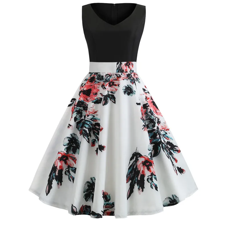 Hot sale of the latest retro V-neck A-line dress ladies print sleeveless Big swing dresses Size S-XXL YP8512
Hot sale of the latest retro V-neck A-line dress ladies print sleeveless Big swing dresses Size S-XXL YP8512