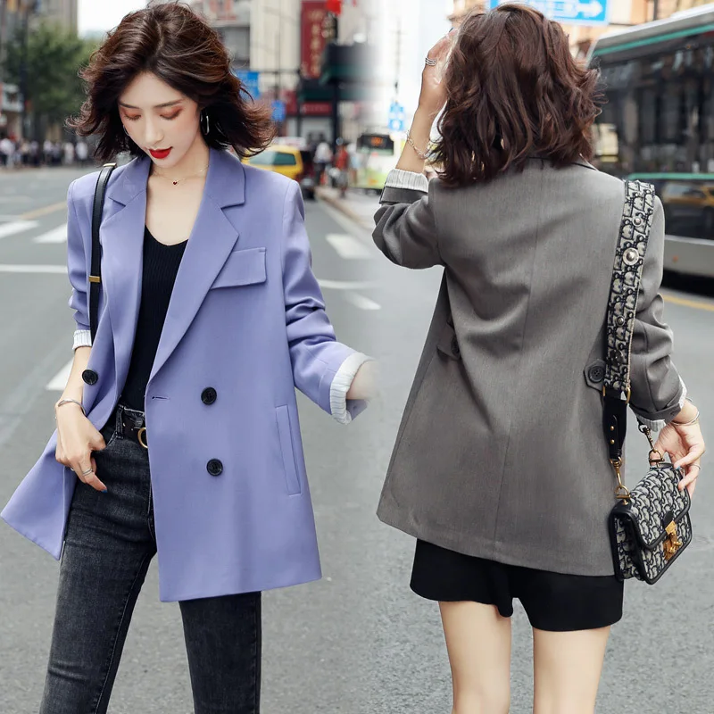 2019 Autumn Loose-Fit Mid-length Long Sleeve Double Breasted Suit Collar Casual Small Suit Jacket Women's
2019 Autumn Loose-Fit Mid-length Long Sleeve Double Breasted Suit Collar Casual Small Suit Jacket Women's