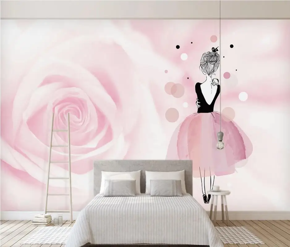 AINYOOUSEM фон для детской комнаты с изображением розовых роз балерины обои 3d