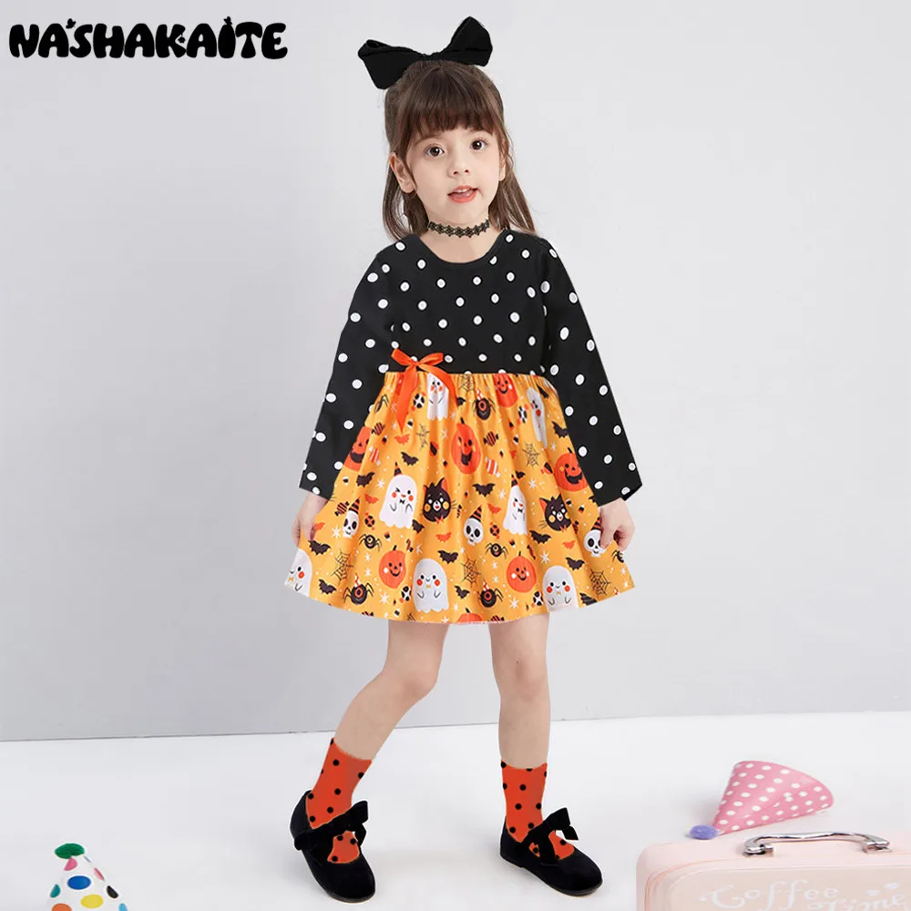 NASHAKAITE Girls Dresses Halloween Dress For Girl Wave Dot Print Bow Dress Girls Long Sleeve Dress Children's Princess Dress
NASHAKAITE Girls Dresses Halloween Dress For Girl Wave Dot Print Bow Dress Girls Long Sleeve Dress Children's Princess Dress
