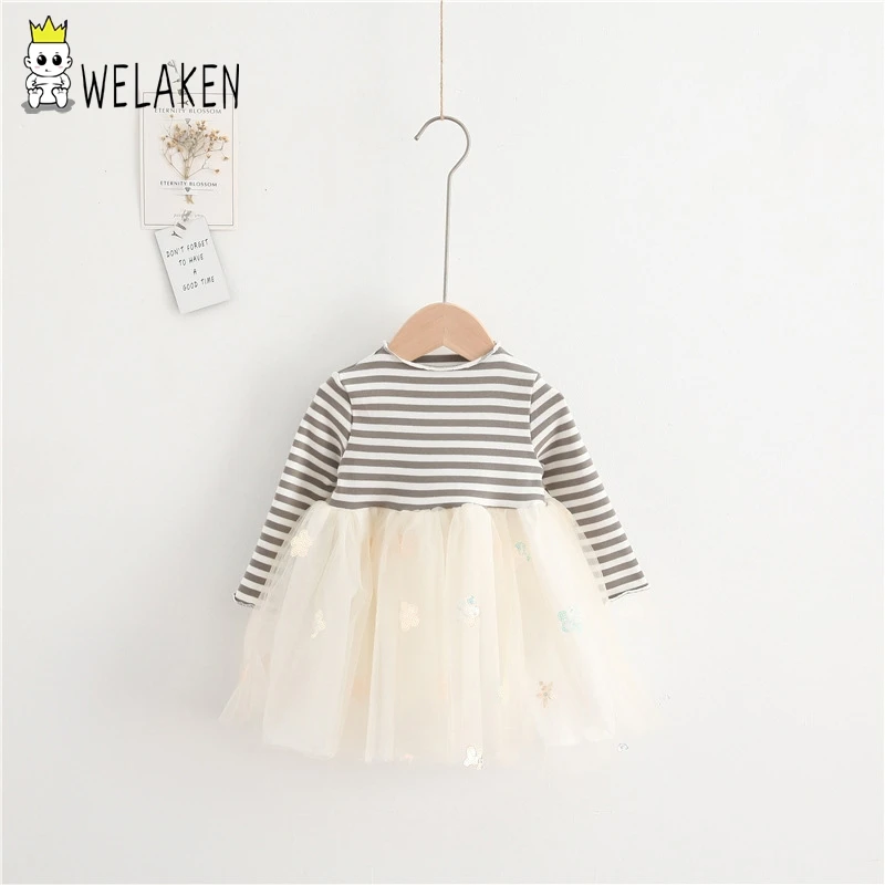weLaken Stripe Long Sleeve Dress For Toddler Girls Babe Mesh Lace Ball Gown Cotton Daily Wear Fall Children's Clothing
weLaken Stripe Long Sleeve Dress For Toddler Girls Babe Mesh Lace Ball Gown Cotton Daily Wear Fall Children's Clothing