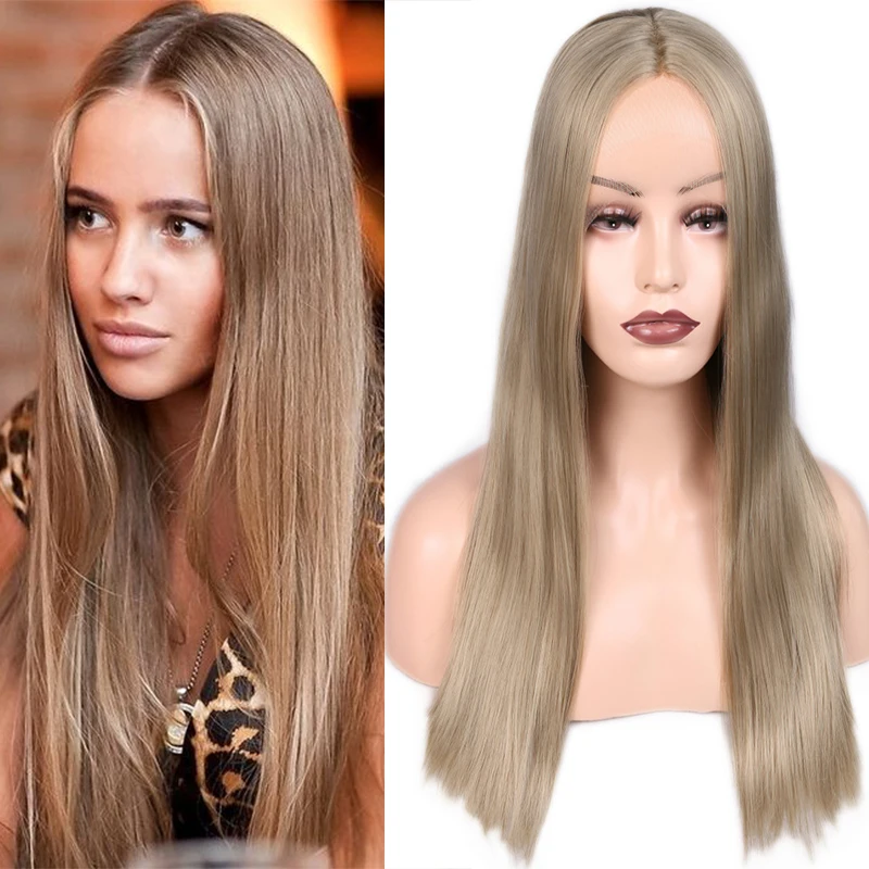 FAVE Synthetic 9*1.8 Lace front Wig Straight Light Brown Blonde Middle Part 24 Inch For Women Cosplay High Temperature Fiber
FAVE Synthetic 9*1.8 Lace front Wig Straight Light Brown Blonde Middle Part 24 Inch For Women Cosplay High Temperature Fiber