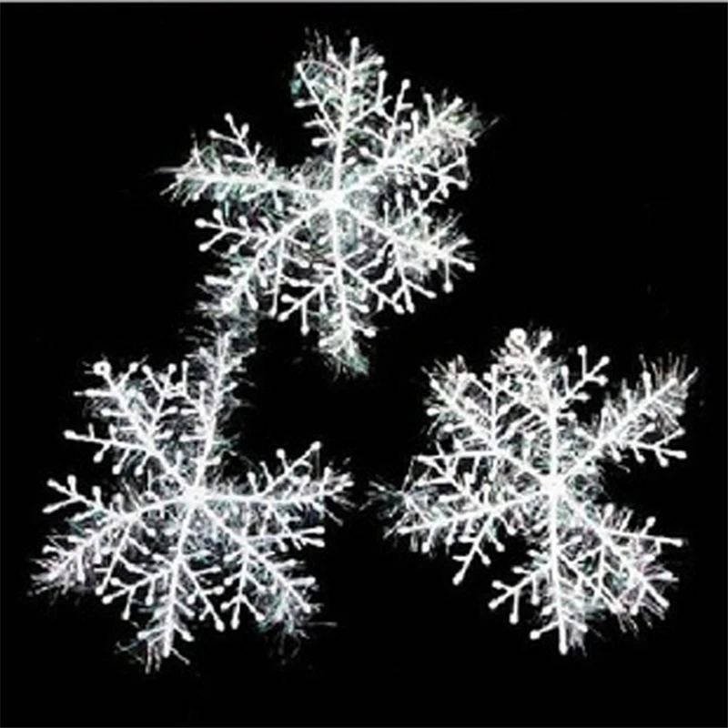 2 Winter Christmas Hanging Snowflake Decorations Large White Snowflakes for Christmas Decoration for Home Holiday New Year Party
