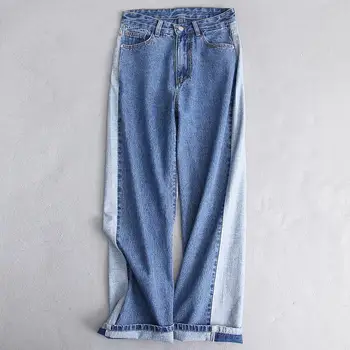 Fashion Za 2020 women Contrast Straight Washed Jeans Metal zipper button pocket Leisure trousers Loose emale Casual Wide Leg
Fashion Za 2020 women Contrast Straight Washed Jeans Metal zipper button pocket Leisure trousers Loose emale Casual Wide Leg