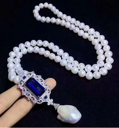 Women's jewelry hand knotted 8-9mm micro inlaid zircon accessories white freshwater pearl necklace personality
Women's jewelry hand knotted 8-9mm micro inlaid zircon accessories white freshwater pearl necklace personality