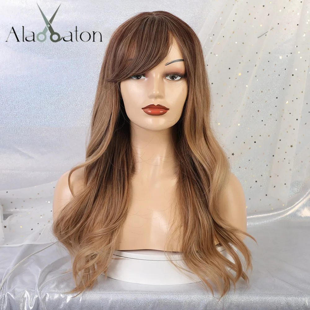 ALAN EATON Synthetic Ombre Brown Wigs Heat Resistant Long Wavy Women Cosplay Wigs with Bangs Side Part High Temperature Fibre
ALAN EATON Synthetic Ombre Brown Wigs Heat Resistant Long Wavy Women Cosplay Wigs with Bangs Side Part High Temperature Fibre