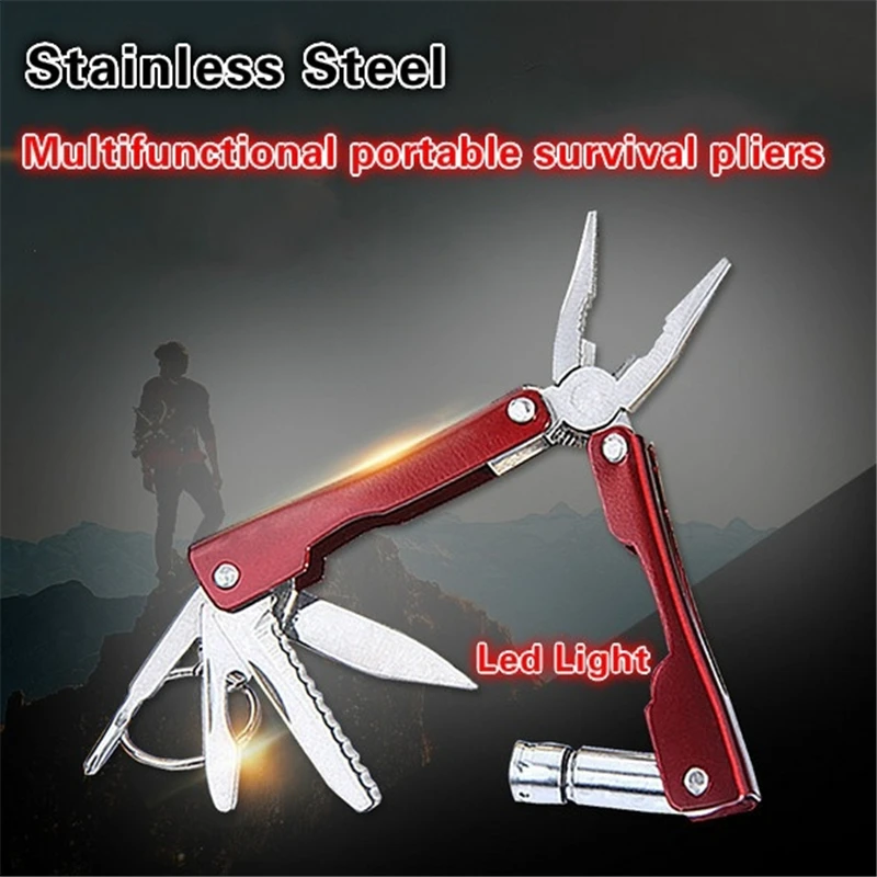 10 In1 Multi-function Color with LED Light Mini Tool Small Pliers Outdoor Riding Portable Survival Pliers
10 In1 Multi-function Color with LED Light Mini Tool Small Pliers Outdoor Riding Portable Survival Pliers