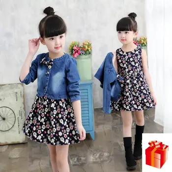 Baby Girls Clothing Spring/Autumn Explosion Models Girls Suit Fashion Denim Jacket + Flower Dress Two-Piece Sweet Princess Dress
Baby Girls Clothing Spring/Autumn Explosion Models Girls Suit Fashion Denim Jacket + Flower Dress Two-Piece Sweet Princess Dress