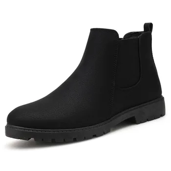 New Men Chelsea Boots Genuine Leather Man Ankle boots Winter with fur Slip-on Martins boots male casual shoes black
New Men Chelsea Boots Genuine Leather Man Ankle boots Winter with fur Slip-on Martins boots male casual shoes black