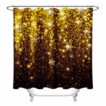 Christmas Black And Gold Glitter Shower Curtain With Golden Snowflakes Bathroom Waterproof Polyester Fabric For Bathtub Decor
Christmas Black And Gold Glitter Shower Curtain With Golden Snowflakes Bathroom Waterproof Polyester Fabric For Bathtub Decor