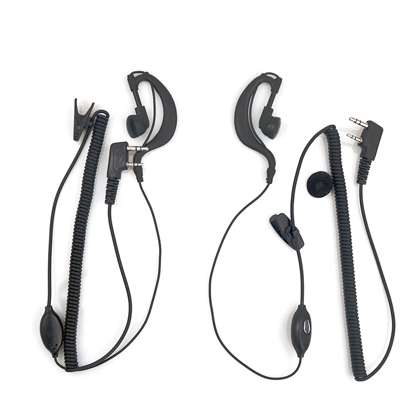 

2pcs 2 Pin Earpiece Headset Mic Headphone PTT for Kenwood Baofeng Portable Radio UV-5R UV5R BF-888S GT-3 UV-B5 B6 Walkie Talkie