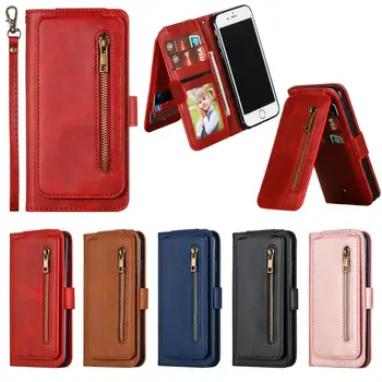 

Nine Cards For iphone 6 6S 7 8 Plus X XR XS 11 ProMAX XSMAX Case Magnetic Leather Flip Wallet Stand Cover Mobile Phone Cases
