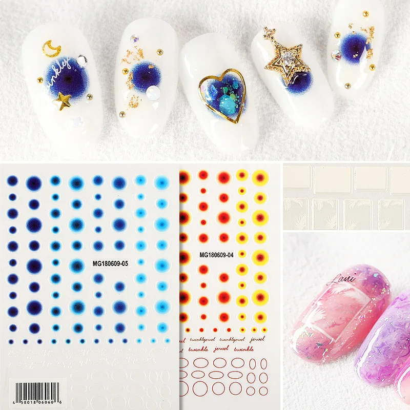 Newest MGM-04 05 colorful dots design 3D nail stickers template nail decals self-adhesive DIY decoration tools for nail wraps
Newest MGM-04 05 colorful dots design 3D nail stickers template nail decals self-adhesive DIY decoration tools for nail wraps