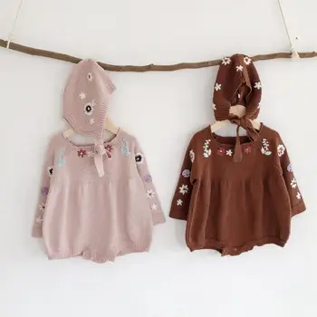 Autumn Fashion Newborn Infant Baby Girl Long Sleeve Knitted Bodysuit Jumpsuit Overall Embroidery Flower Baby Sweater With Hat
Autumn Fashion Newborn Infant Baby Girl Long Sleeve Knitted Bodysuit Jumpsuit Overall Embroidery Flower Baby Sweater With Hat