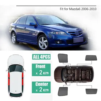 For Mazda 6 2006-2010 4Pcs Window Sunshade UV Ray Protector Mesh Block Privacy Visor