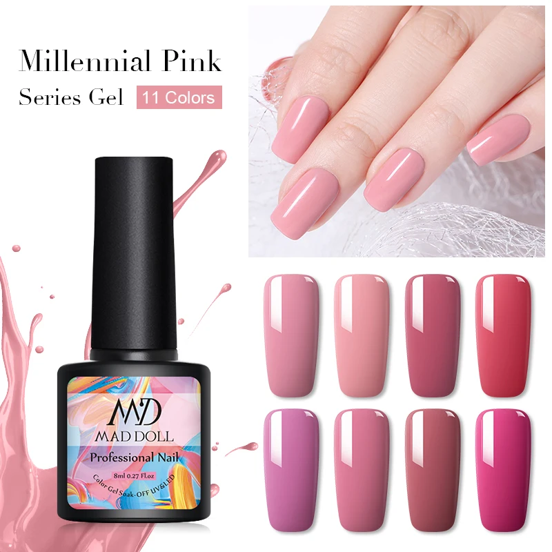 MAD DOLL 8ml Gel Nail Polish Pale Mauve Series Pink Color Soak Off UV Gel Varnish One-shot Color Nail Art Gel Polish Manicur
MAD DOLL 8ml Gel Nail Polish Pale Mauve Series Pink Color Soak Off UV Gel Varnish One-shot Color Nail Art Gel Polish Manicur