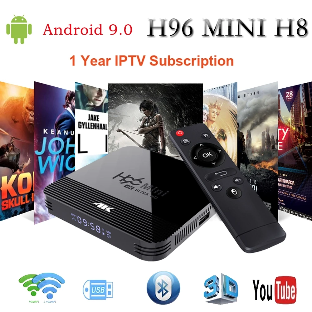 H96 mini h8 Smart Android TV Box Android 9.0 RK3228A USB3.0 4K 3D HDR Wifi 2.4G/5G 4K Set Top Box Google Voice Netflix Youtube
H96 mini h8 Smart Android TV Box Android 9.0 RK3228A USB3.0 4K 3D HDR Wifi 2.4G/5G 4K Set Top Box Google Voice Netflix Youtube
