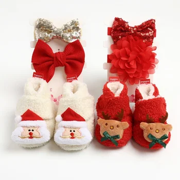Baby First Walk Shoes Girl Boy Soft Anti-slip Shoes Christmas Deer Santa Claus Cute Baby Shoes+2 Headbands Or 2 Socks Suit
Baby First Walk Shoes Girl Boy Soft Anti-slip Shoes Christmas Deer Santa Claus Cute Baby Shoes+2 Headbands Or 2 Socks Suit