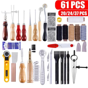 61Pcs Leather Craft Tools Set Hand Sewing Tool Kit Stitching Punch Carving Work Saddle Professional Leathercraft Set
61Pcs Leather Craft Tools Set Hand Sewing Tool Kit Stitching Punch Carving Work Saddle Professional Leathercraft Set