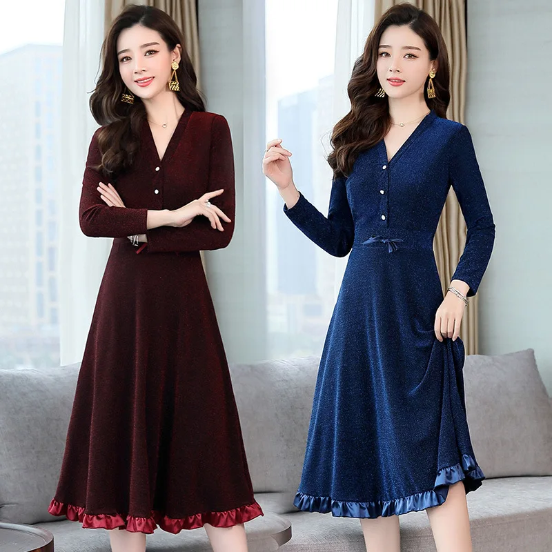 2019 New Style Spring And Autumn Mid-length Retro Debutante Elegant Slim Fit High Waist Hugging Long Sleeve Base Velvet Dress
2019 New Style Spring And Autumn Mid-length Retro Debutante Elegant Slim Fit High Waist Hugging Long Sleeve Base Velvet Dress