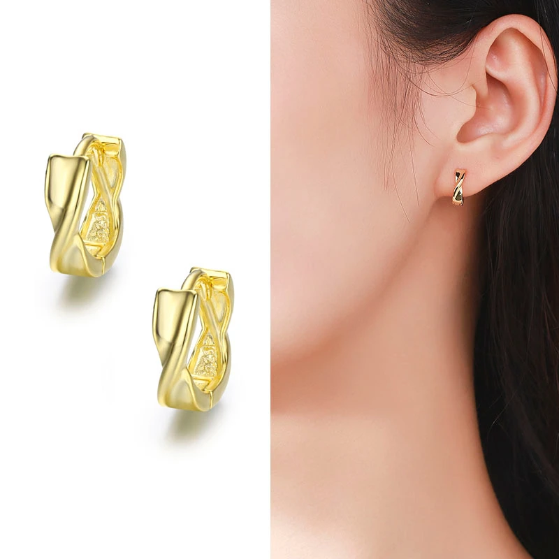 Cute 925 Sterling Silver Gold Color Mobius Circles Small Loop Huggie Hoop Earrings For Women Kids Baby Toddler Girls Jewelry
Cute 925 Sterling Silver Gold Color Mobius Circles Small Loop Huggie Hoop Earrings For Women Kids Baby Toddler Girls Jewelry