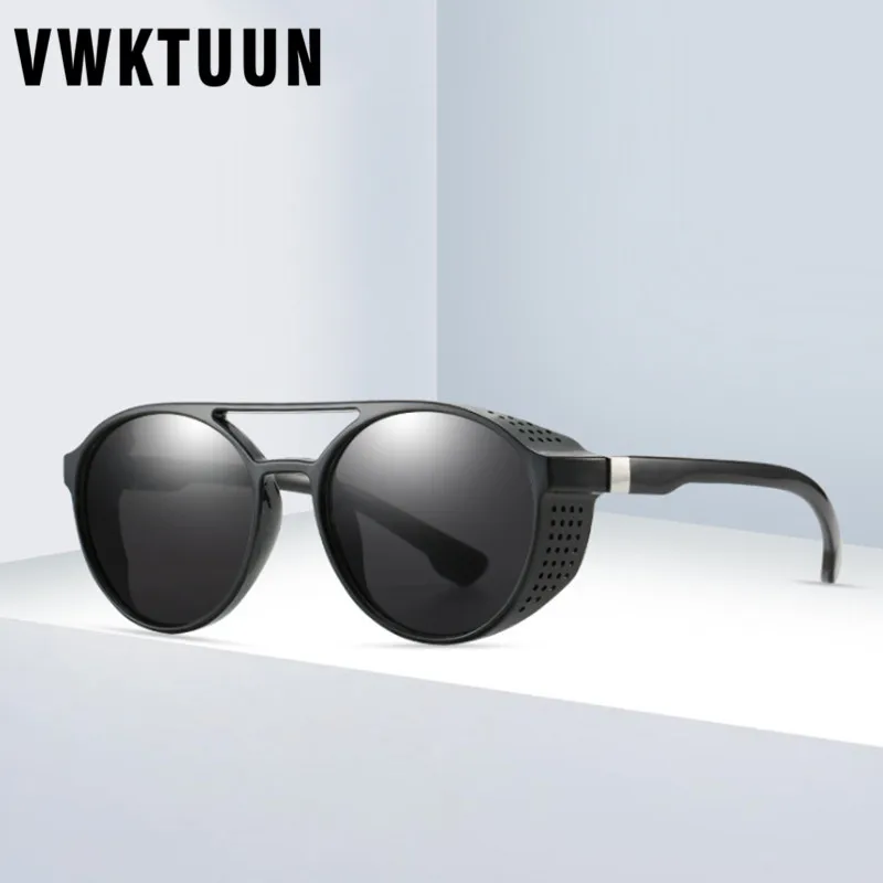 Солнцезащитные очки VWKTUUN для мужчин и женщин круглые затемненные в стиле