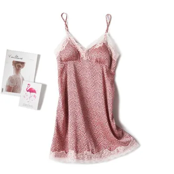 Fiklyc Women's Spring And Summer Sexy Lace Sling Thin Section Leopard Print Home Service With Chest Pads 
Fiklyc Women's Spring And Summer Sexy Lace Sling Thin Section Leopard Print Home Service With Chest Pads