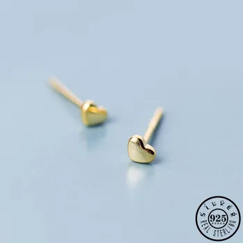 100% 925 Sterling Silver 3*4mm Small Love Heart Shaped Gold Color Plated Cute Studs Earrings for Women Bijoux Fine Jewelry
100% 925 Sterling Silver 3*4mm Small Love Heart Shaped Gold Color Plated Cute Studs Earrings for Women Bijoux Fine Jewelry