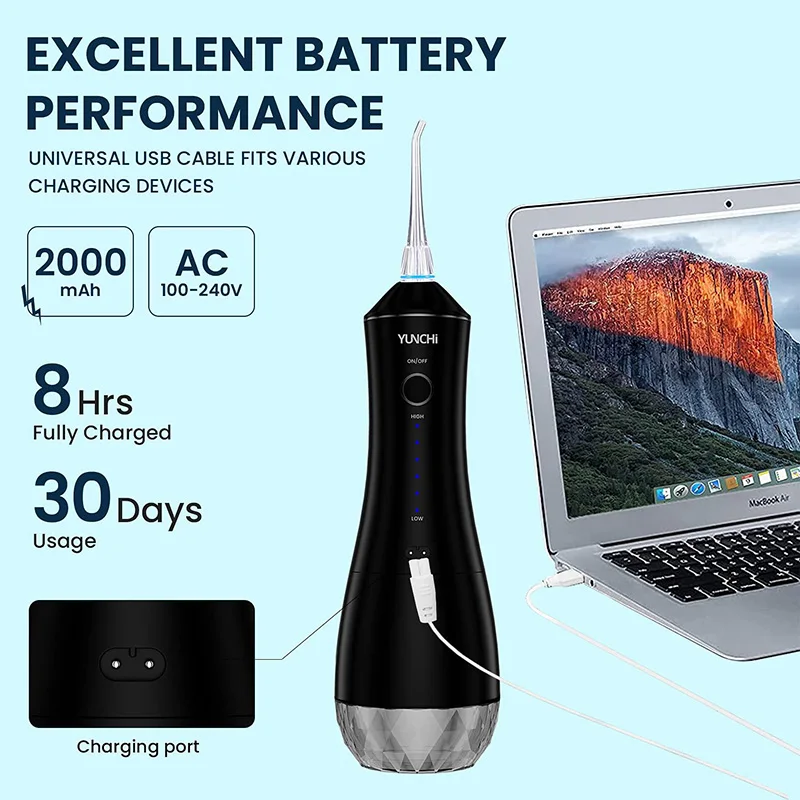 Generic Professional Water Flosser 320ML Water Tank 6 Modes 8 Jet Tips