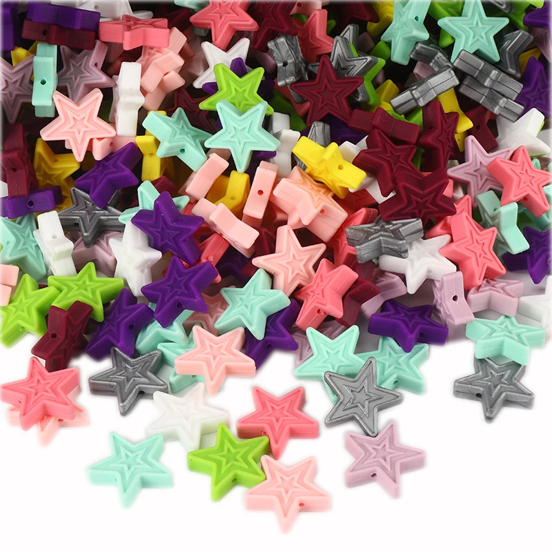 20Pcs/Lot BPA Free Silicone Teething Beads Food Grade Baby Chew Teething Necklace DIY Star Silicone Bead Baby Teething Wholesale 
20Pcs/Lot BPA Free Silicone Teething Beads Food Grade Baby Chew Teething Necklace DIY Star Silicone Bead Baby Teething Wholesale