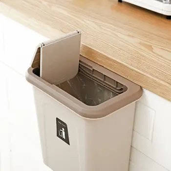 Kitchen Push Cover Cabinet Door Hanging Trash Can with Lid Garbage Storage Bucket Waste Bin Rubbish Container 
Kitchen Push Cover Cabinet Door Hanging Trash Can with Lid Garbage Storage Bucket Waste Bin Rubbish Container