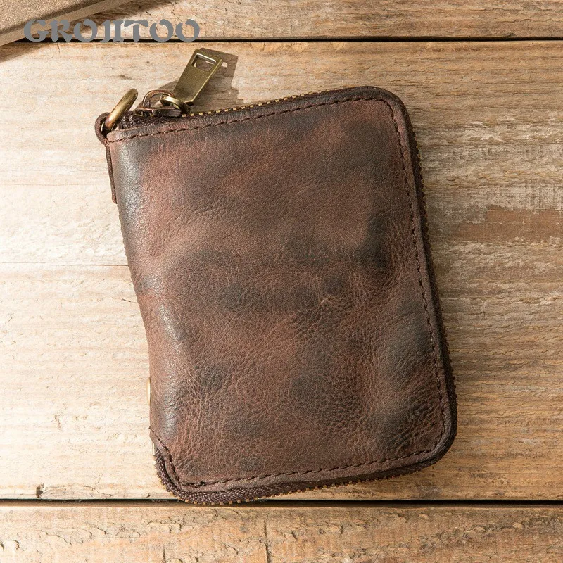 GROJITOO Genuine Leather wornan and man short wallet, top layer leather purse, pure leather zipper wallet for men and women
GROJITOO Genuine Leather wornan and man short wallet, top layer leather purse, pure leather zipper wallet for men and women