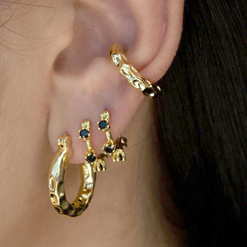 Tanie 925 srebrne kolczyki do uszu kolczyki w kształcie obręczy dla sklep