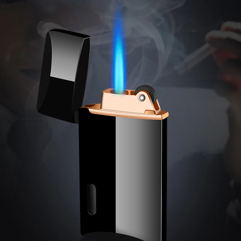 Blue Flame Straight Into The Blue Fmale Windproof Lighter Personality Inflatable Grinding Wheel with Window Metal Butane Lighter
Blue Flame Straight Into The Blue Fmale Windproof Lighter Personality Inflatable Grinding Wheel with Window Metal Butane Lighter