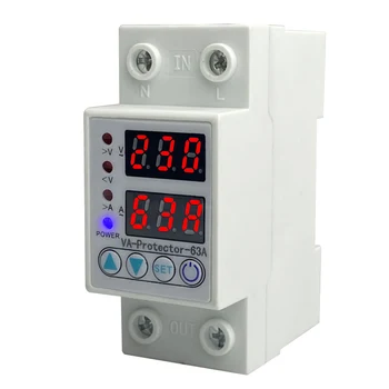 60A 230V Din rail adjustable over voltage and under voltage protective device protector relay with over current protection
60A 230V Din rail adjustable over voltage and under voltage protective device protector relay with over current protection