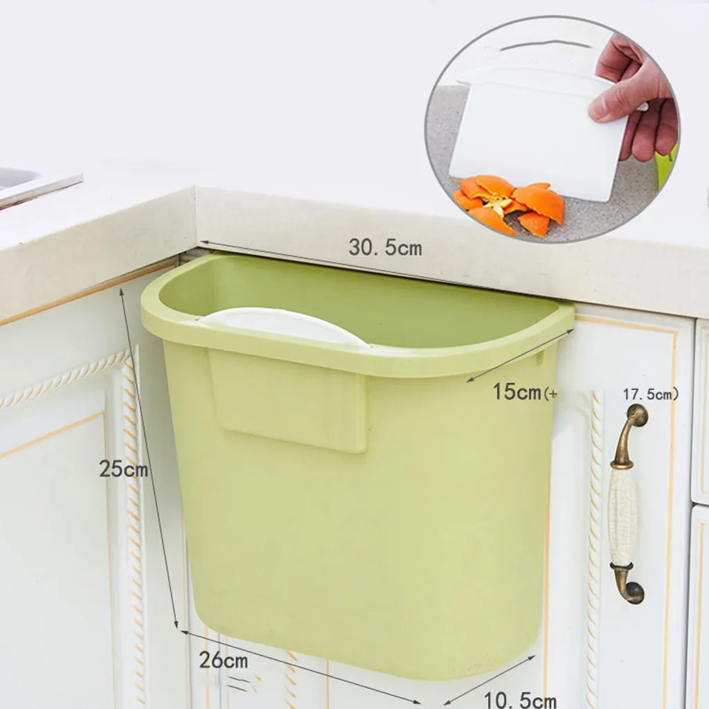 خزانة الباب سلة القمامة المعلقة سلة القمامة حاوية القمامة لسطح المكتب الحمام المرحاض المطبخ حاوية تخزين النفايات صناديق النفايات Aliexpress
