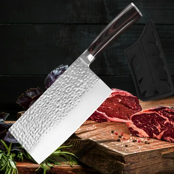 SOWOLL 8 inch Cleaver 7CR17 Stainless Steel Hammer Razor Sharp Blade Color Wood Handle Chopping Chef Knives for Meat Vegetable
SOWOLL 8 inch Cleaver 7CR17 Stainless Steel Hammer Razor Sharp Blade Color Wood Handle Chopping Chef Knives for Meat Vegetable
