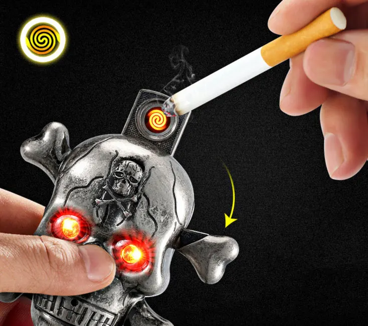58*60mm LED Makes A Sound Skull Plasma Lighter Retro USB Electronic Charge Portable Windproof Turbo Lighter Gadgets for Men
58*60mm LED Makes A Sound Skull Plasma Lighter Retro USB Electronic Charge Portable Windproof Turbo Lighter Gadgets for Men