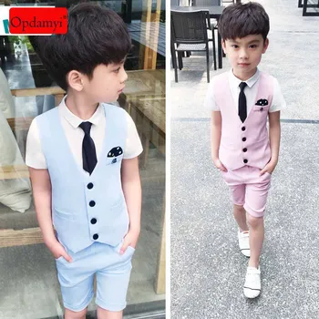 Boys New Clothing Two-Piece Summer Suit Children Wedding Suit Gentleman Vest Shorts Children Formal Dress 
Boys New Clothing Two-Piece Summer Suit Children Wedding Suit Gentleman Vest Shorts Children Formal Dress