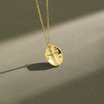 Korean Style S925 Sterling Silver Necklace Ins Cross round Necklace Female Non-Mainstream Simple Design Silver Charm
Korean Style S925 Sterling Silver Necklace Ins Cross round Necklace Female Non-Mainstream Simple Design Silver Charm