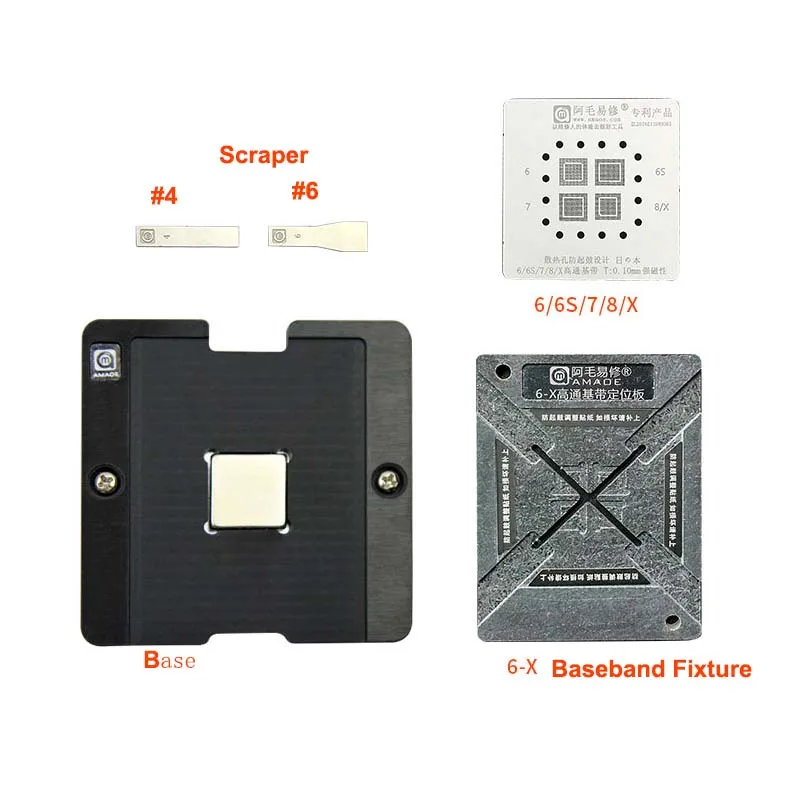 BGA Soldering Kit iPhone 5/5s/6/6s/7/8/X Baseband Reballing jig Platform Stencils
BGA Soldering Kit iPhone 5/5s/6/6s/7/8/X Baseband Reballing jig Platform Stencils