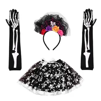 1 Set Skull Beauty Skull Theme Gloves Skirt Headdress Children Clothing for Masquerade Show Cosplay Party
1 Set Skull Beauty Skull Theme Gloves Skirt Headdress Children Clothing for Masquerade Show Cosplay Party