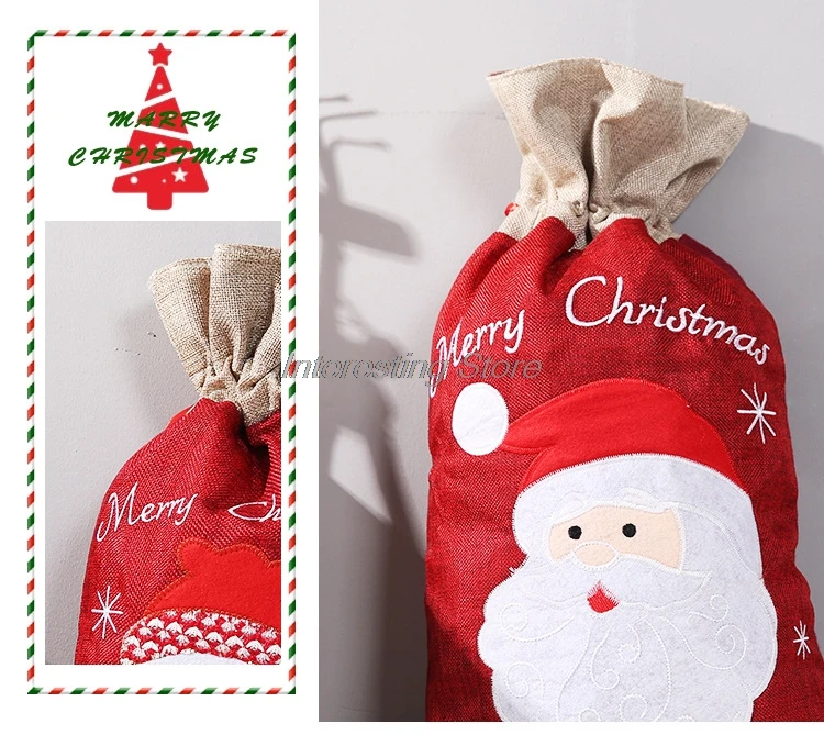 legoing christmas santa claus gift bag snowman storage bag