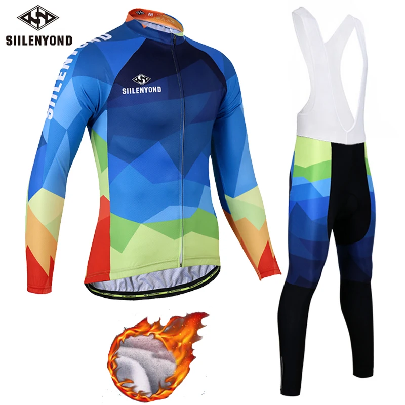 SIILENYOND Cycling Jersey Set Winter Thermal Fleece Bike Pants long sleeve Set Mens Ropa Ciclismo Bicycle biking Clothes suits
SIILENYOND Cycling Jersey Set Winter Thermal Fleece Bike Pants long sleeve Set Mens Ropa Ciclismo Bicycle biking Clothes suits