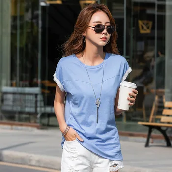 No More Frame 2019 Summer New Round Neck Horn Sleeve Big Code Women's Wear Medium Length Money Short Sleeve T Shirt Female 
No More Frame 2019 Summer New Round Neck Horn Sleeve Big Code Women's Wear Medium Length Money Short Sleeve T Shirt Female