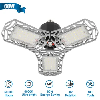 60W E27 LED Garage Lamp Whitlight Super Bright Ceiling Lights LED Deformation High Bay Lighting Industrial Lamp Workshop Light
60W E27 LED Garage Lamp Whitlight Super Bright Ceiling Lights LED Deformation High Bay Lighting Industrial Lamp Workshop Light