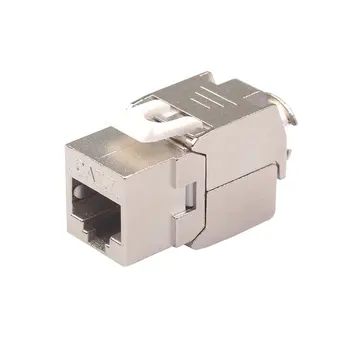Network RJ45 Cat5e Cat6 Cat6A Keystone Jack Module 360 Degree Full Shielded RJ45 Socket To LSA Tool-free Termination
Network RJ45 Cat5e Cat6 Cat6A Keystone Jack Module 360 Degree Full Shielded RJ45 Socket To LSA Tool-free Termination